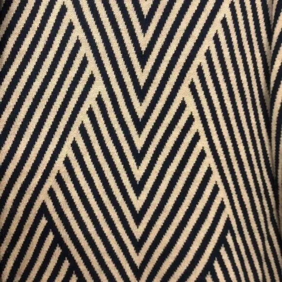 Belldini Open Front Cardigan Geo Stripes Tan & Navy New Condition Small - Picture 6 of 7